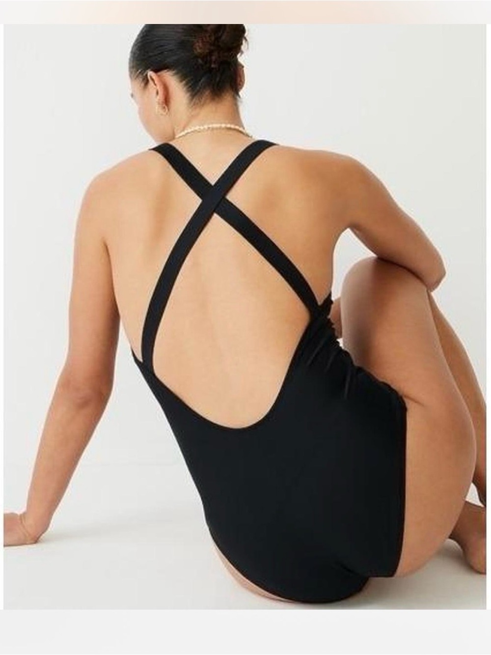 Black Cross-Back One-Piece Swimsuit